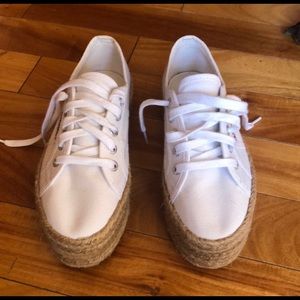 Superga White Platform Shoes